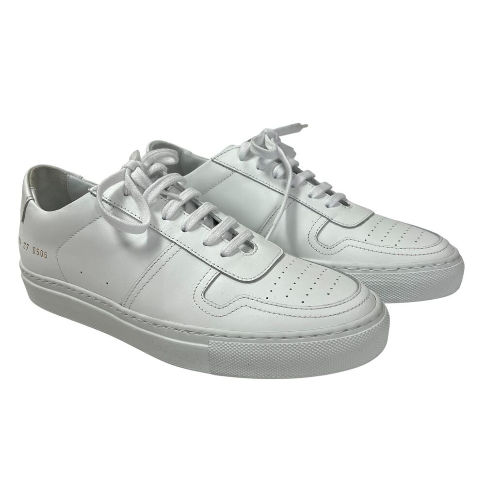 Common Projects BBall Low Sneakers 3864 EU 37 White Leather Luxury US 6.5 NEW